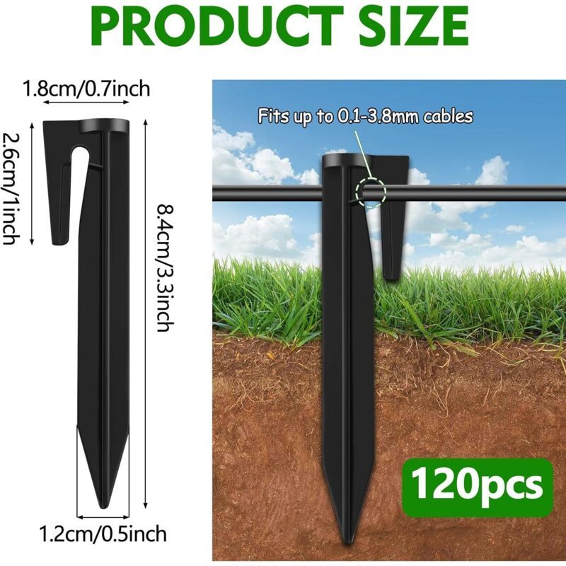 120x Robot Lawn Mower Boundary Wire Pegs Ground Stakes Cable Fixing