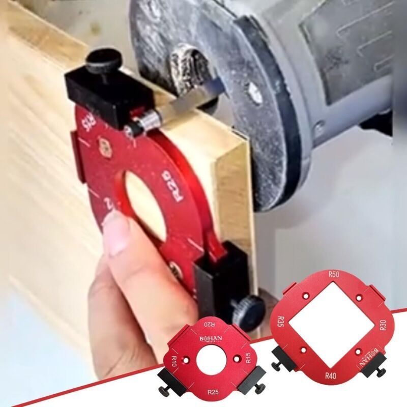 2x Router Radius Jig Templates R10-R50 Corner Arc Positioning Worktop