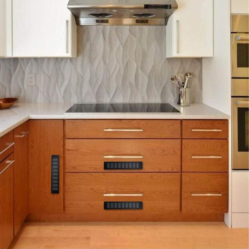 Aluminium Corner Air Vent Grille 400mm Black for Cupboards and Rooms