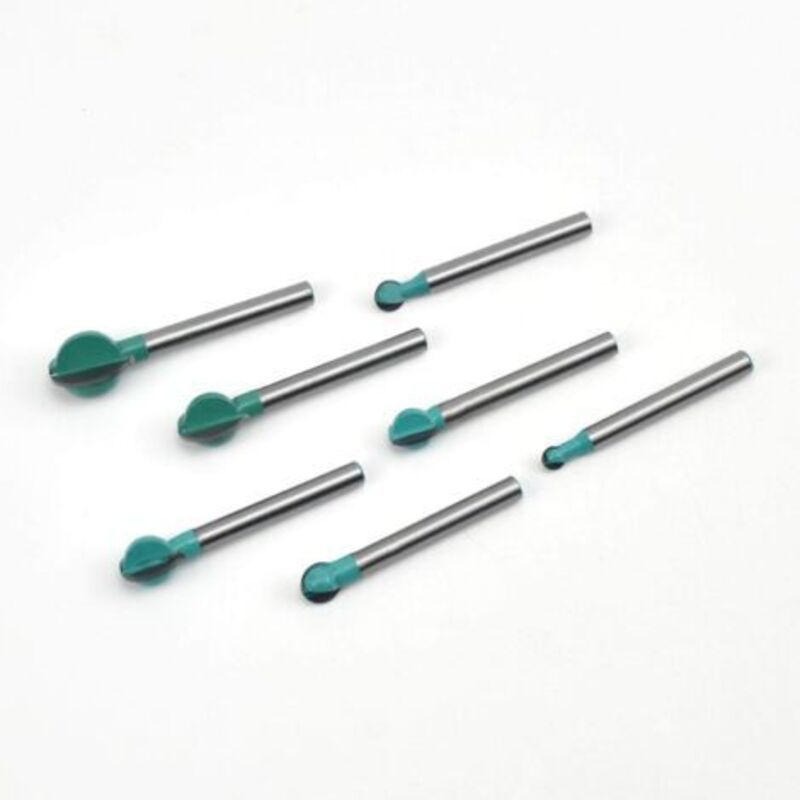 7x Round Rod Wood Router Bits Set 6-16mm Grooving Bits 6mm Shank
