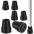 6x Heavy Duty Rubber Crutch Tips Cane End Caps 19mm Steel Reinforced
