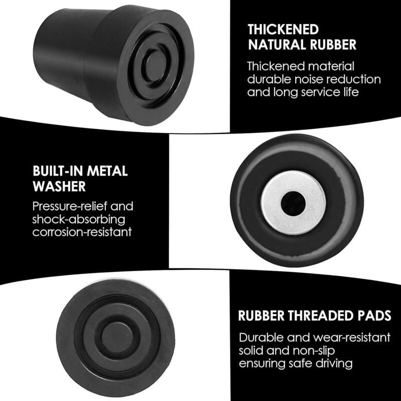 6x Heavy Duty Rubber Crutch Tips Cane End Caps 19mm Steel Reinforced