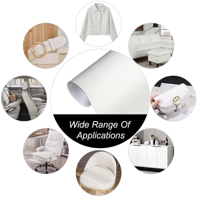 Leather Repair Patch Self-Adhesive White 150x40cm for Car Seats Sofas Bags