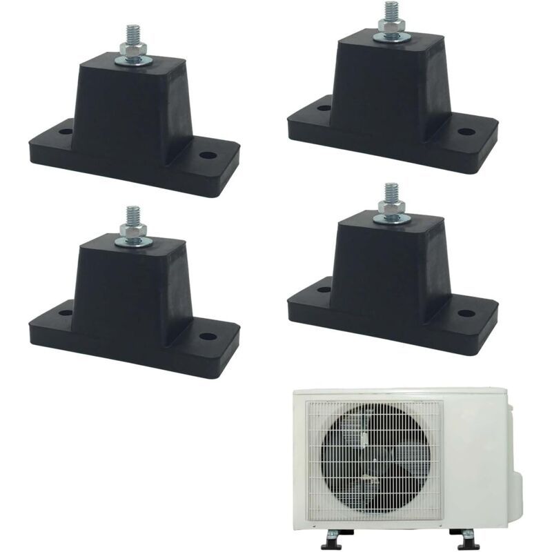4x Rubber Anti-Vibration Pads for Air Conditioner Units 4cm Shock Absorber