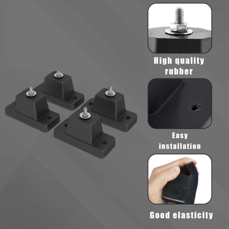 4x Rubber Anti-Vibration Pads for Air Conditioner Units 4cm Shock Absorber