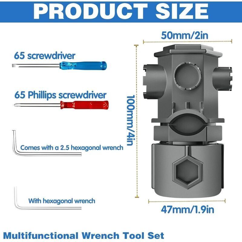 Multifunction Sink Faucet Wrench Tool Set Adjustable Plumbing Spanner