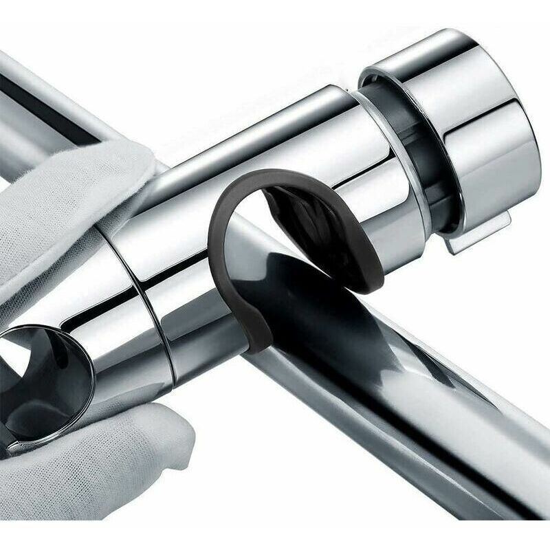 Adjustable Handheld Shower Head Holder Clamp for 18-25mm Slide Rail Chrome