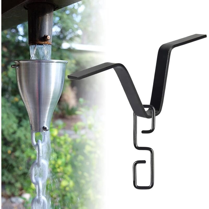 V-Shape Rain Chain Gutter Adapter Black Downpipe Connector
