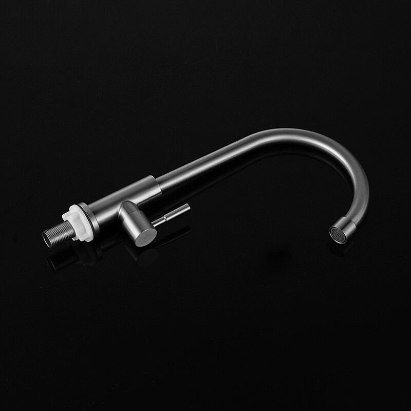 Single Lever Cold Water Kitchen Tap 360 Swivel Stainless Steel Sink Faucet