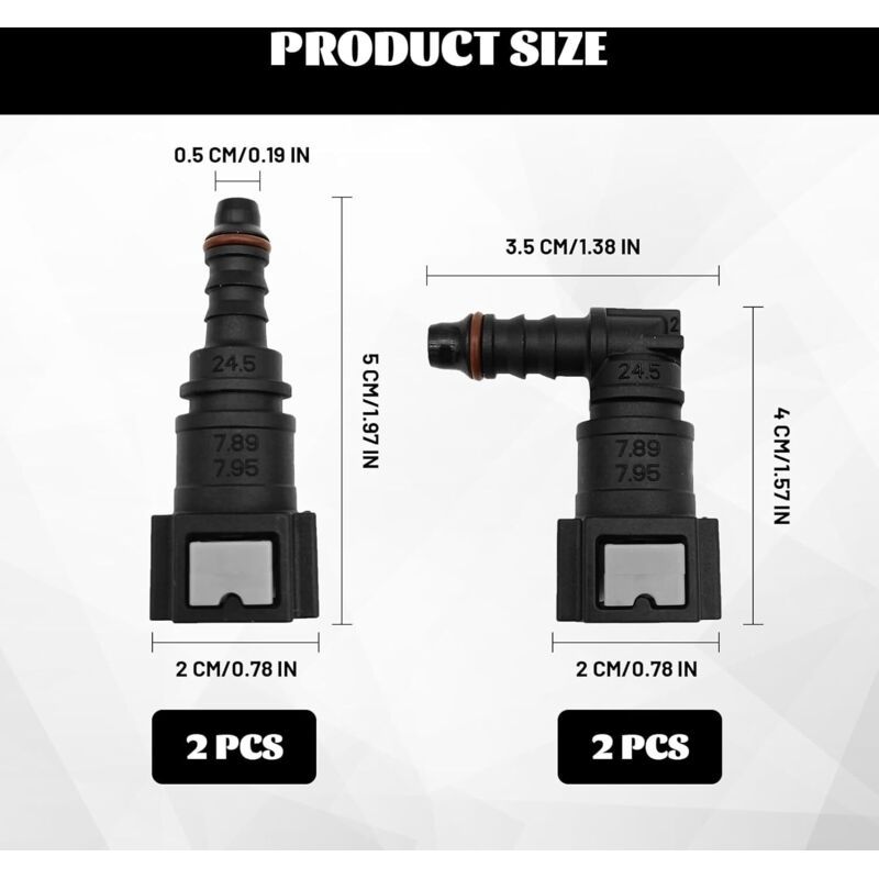 Quick Release Diesel Fuel Hose Connectors 7.89mm 8mm Fitting Set