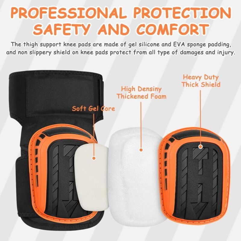 Work Knee Pads Gel Cushion Foam Padding Adjustable Straps Construction