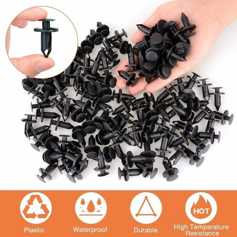 120x Plastic Push Rivet Trim Clips 8mm Hole for Car Bumper Wing Panels