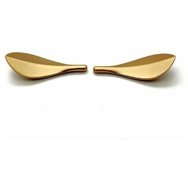 6x Gold Leaf Cabinet Door Handles Art Deco Cupboard Drawer Knobs