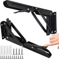 2x Heavy Duty Folding Shelf Brackets 500mm Wall Mounted 150kg Capacity