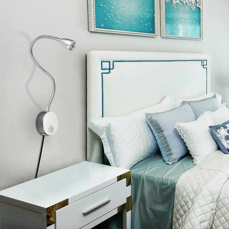 Wall Mounted LED Bedside Reading Light Gooseneck Dimmable Touch 3W
