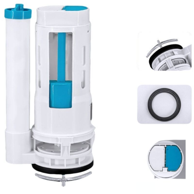 Toilet Cistern Dual Flush Valve Siphon 24cm with Slotted Button White
