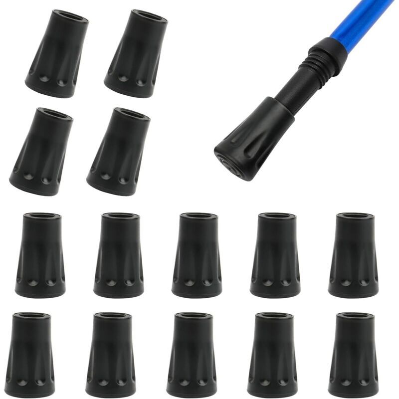 15x Rubber Tips for Trekking Hiking Poles Nordic Walking Protectors