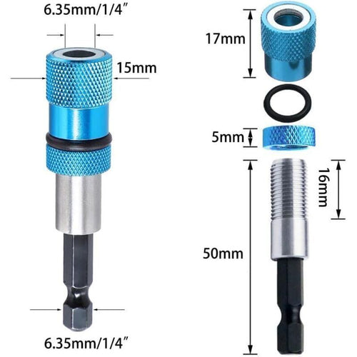 3x Quick Change Hex Shank Magnetic Drywall Screw Depth Setter Bits 1/4in