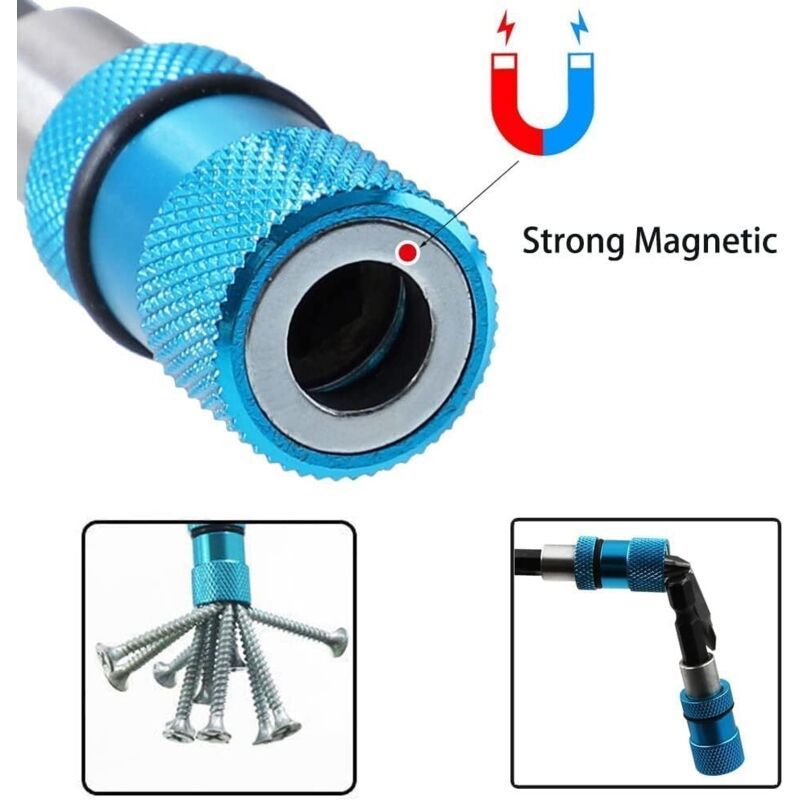 3x Quick Change Hex Shank Magnetic Drywall Screw Depth Setter Bits 1/4in