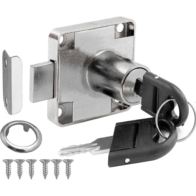 Cam Lock with Keyed Alike Keys for Drawer Mailbox Cabinet Cupboard Silver