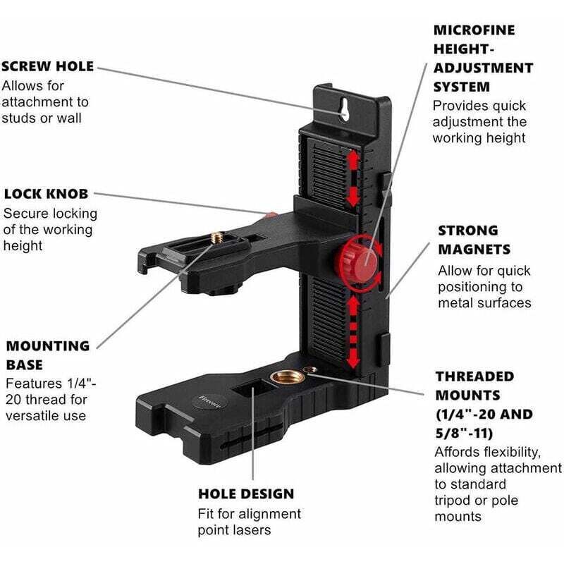 Magnetic Wall Mount Bracket Holder for Laser Level 1/4in Thread