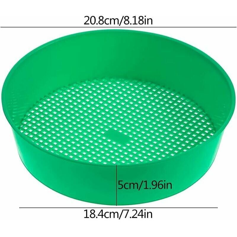 2x Plastic Garden Sieve Mesh Riddle for Soil Sand Stone Compost Green