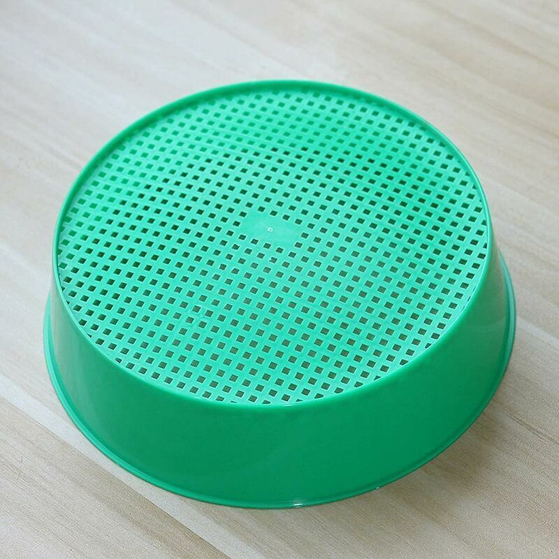 2x Plastic Garden Sieve Mesh Riddle for Soil Sand Stone Compost Green