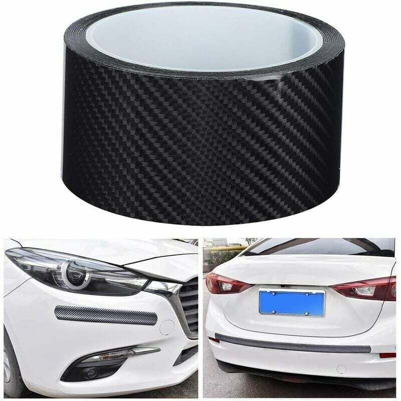 Carbon Fibre Car Door Edge Protector Film Roll 5cm x 3m Black Self-Adhesive