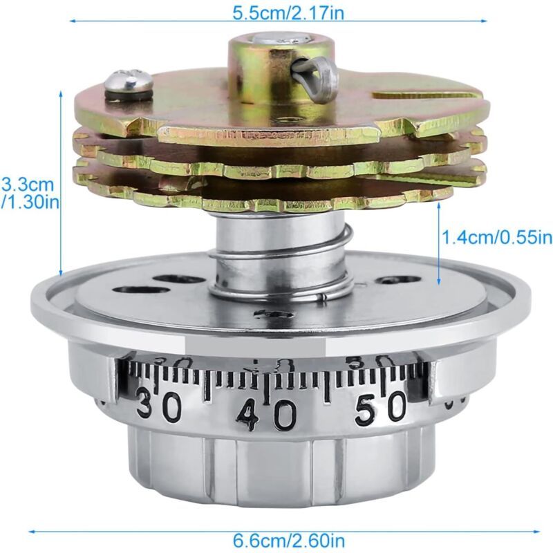 Chrome Combination Disc Padlock 66mm Anti-Theft for Safes Cabinets