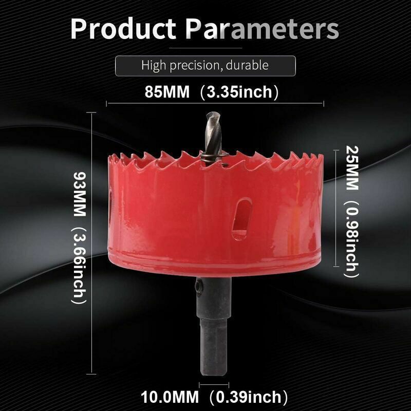 Bi-Metal Hole Saw 85mm for Wood Drywall Plastic Aluminium Fibreboard