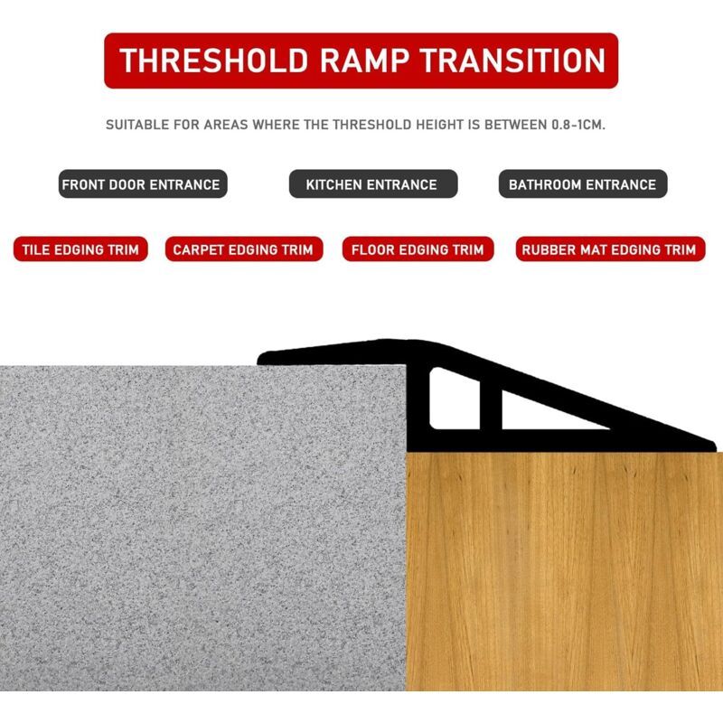 PVC Self-Adhesive Threshold Ramp Floor Transition Strip 5cm x 710mm