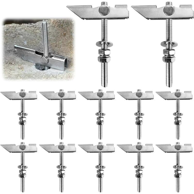 12x M8 Heavy Duty Spring Toggle Anchors Galvanised Steel Ceiling Drywall
