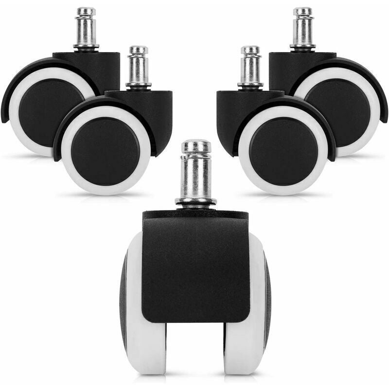 5x Office Chair Castor Wheels 50mm Silent Replacement for Hard Floors