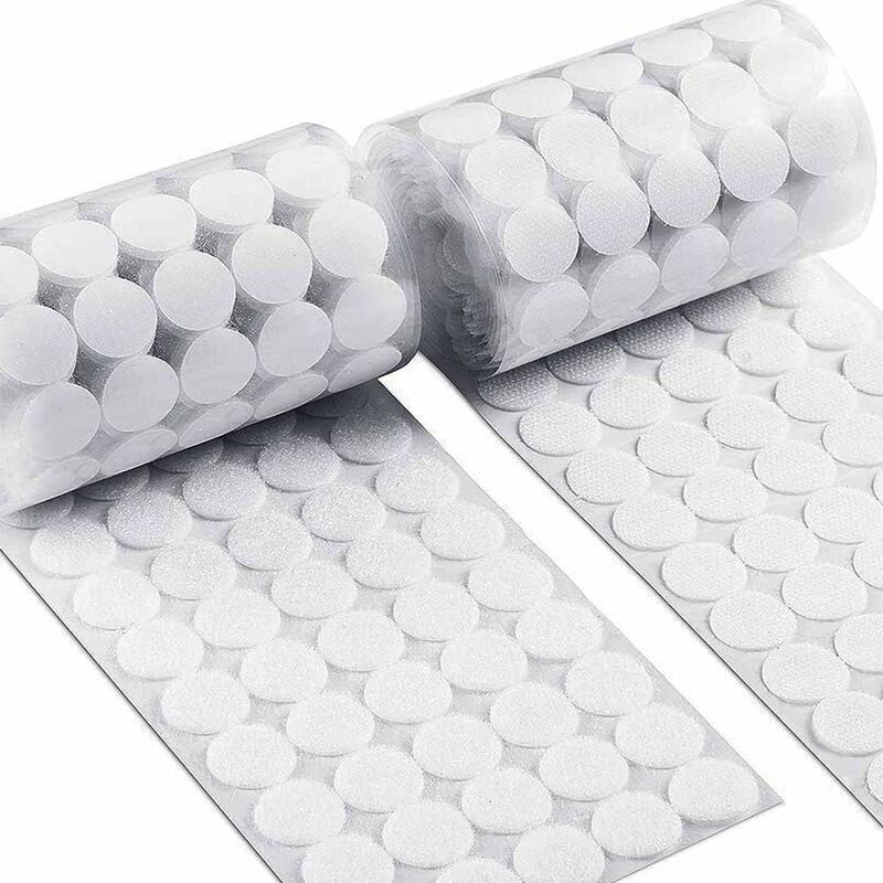 600 Pairs Self-Adhesive Hook and Loop Dots 15mm Round Sticky Pads