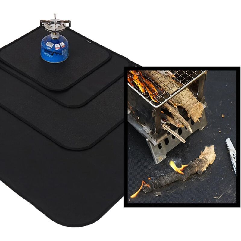 Fireproof BBQ Fire Pit Mat 64cm Heat Resistant Deck Lawn Protector