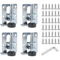 4x Heavy Duty Adjustable Levelling Feet with Zinc Screws and Wrench White