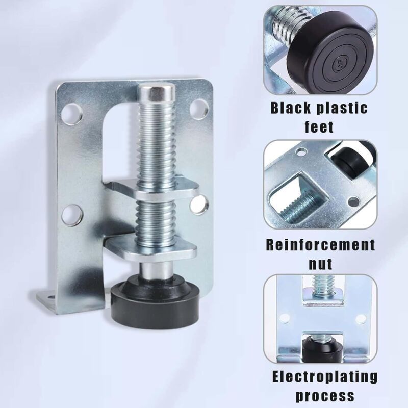 4x Heavy Duty Adjustable Levelling Feet with Zinc Screws and Wrench White