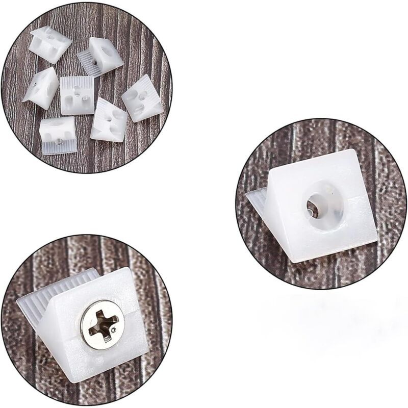 20x Plastic Drawer Bottom Repair Wedges Support Brackets with Screws