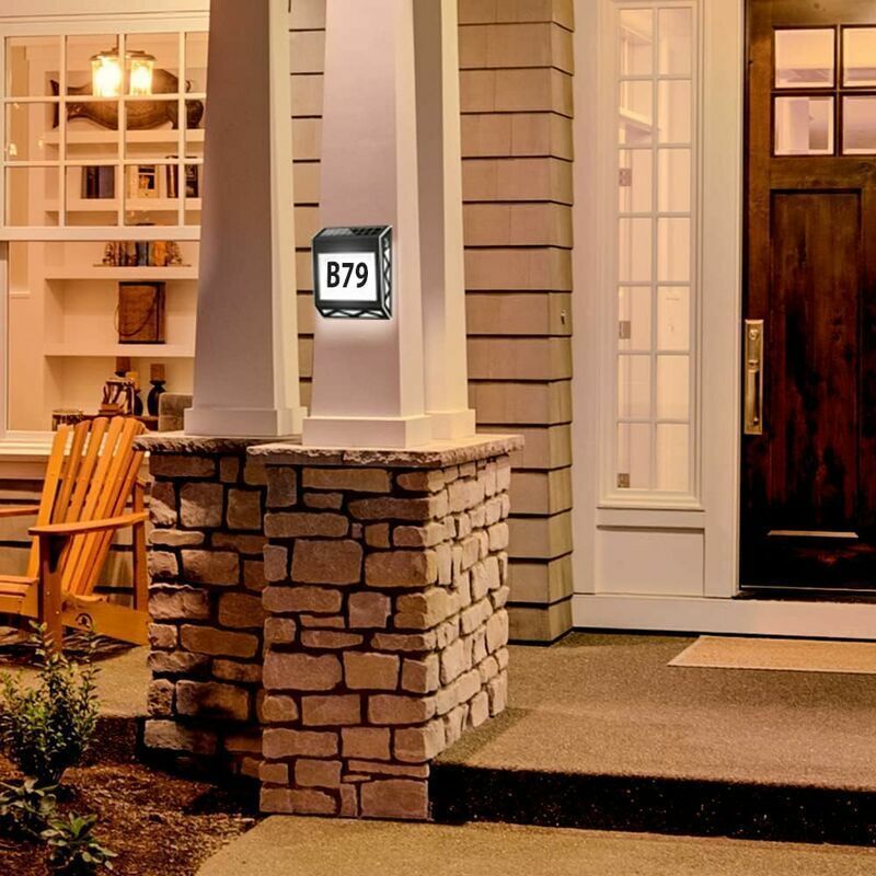 Solar House Number Light 8 LED Stainless Steel IP54 with Dusk Sensor
