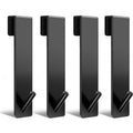4x Stainless Steel Shower Door Hooks for Glass Panels No Drilling Black