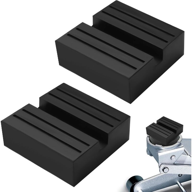 Rubber Jack Pad Block 75x75x25mm Grooved for Hydraulic Trolley Car Jack