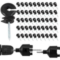50x Screw-In Ring Insulators for Electric Fence Wood Posts with Drill Chuck