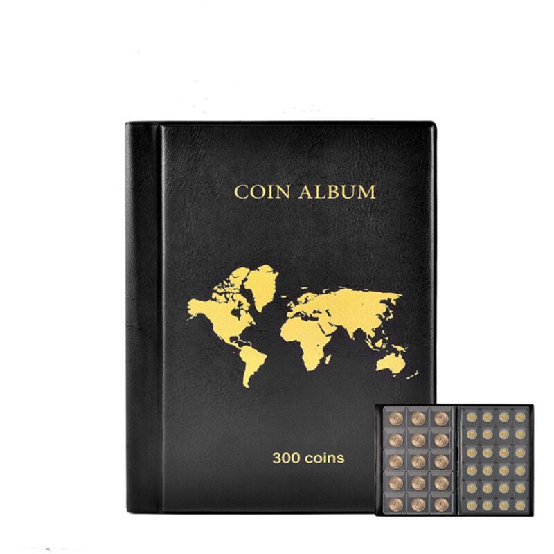 Coin Collection Album 300 Pockets Binder for Coins Tokens Badges