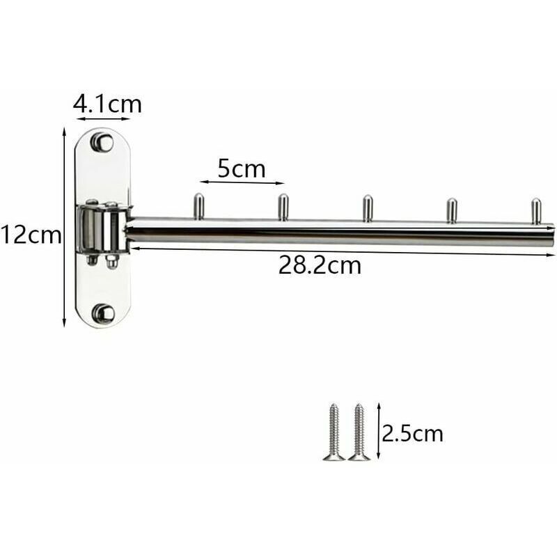 Wall Mounted Folding Clothes Hanger Rack Space Saving Laundry Door