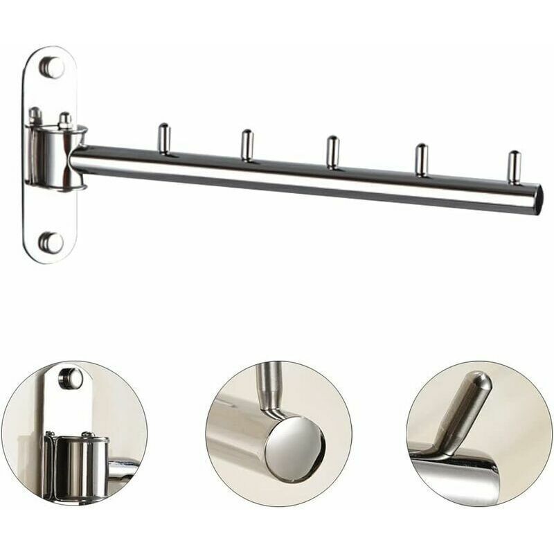 Wall Mounted Folding Clothes Hanger Rack Space Saving Laundry Door