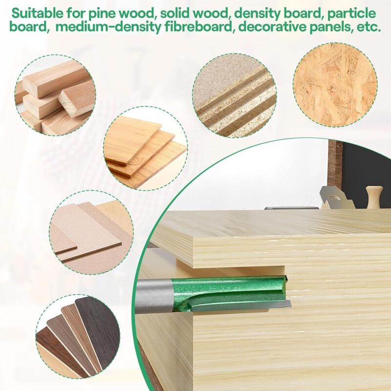 6pc Router Bit Set Copying Grooving Woodworking Bits 3-8mm Shank