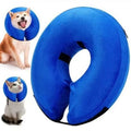 Inflatable Dog Recovery Collar Size L Blue Anti-Lick Bite Wound Healing