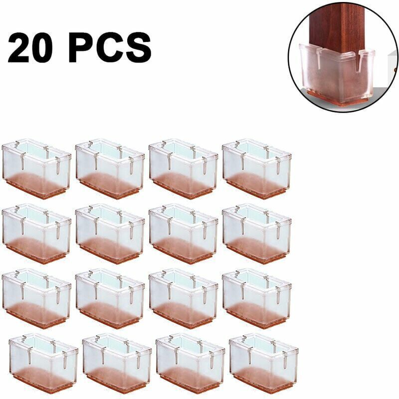 20x Silicone Chair Leg Floor Protector Caps 39-48mm Anti-Scratch Covers