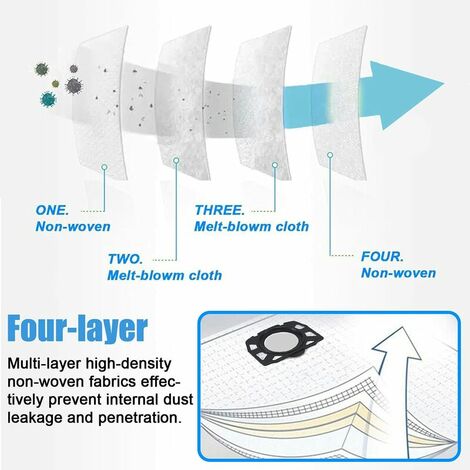 10x Vacuum Cleaner Bags for Karcher WD4 WD5 WD6 MV4 MV5 MV6 Filter Bags