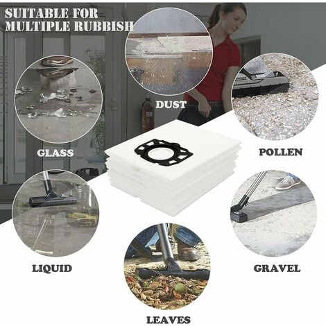 10x Vacuum Cleaner Bags for Karcher WD4 WD5 WD6 MV4 MV5 MV6 Filter Bags
